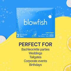 Blowfish energy and hydration boost after a late-night celebration.