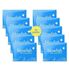 Blowfish hangover envelopes packaging, a stylish party favor for guests.