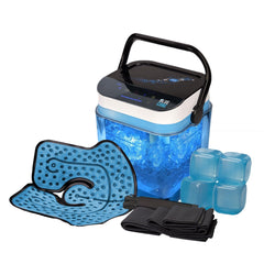 Blue Cube circulating ice machine front view for compact home use and easy setup.