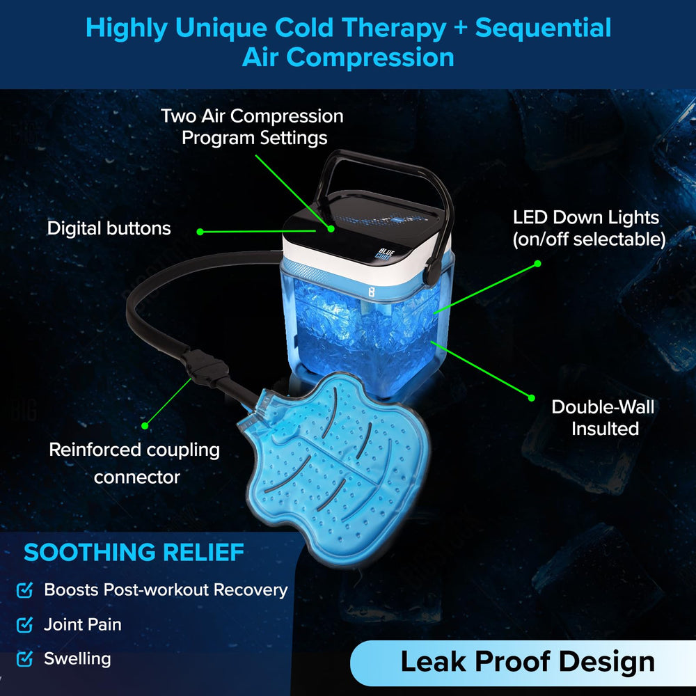 Blue Cube insulated tubing keeps temps cooler longer for consistent therapy sessions.