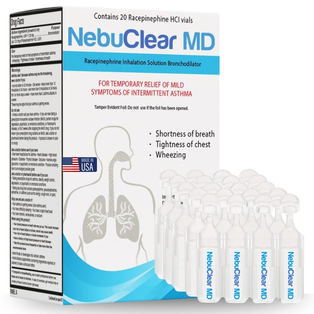 Blue Echo Care NebuClear MD box packaging ready for home nebulizer use.