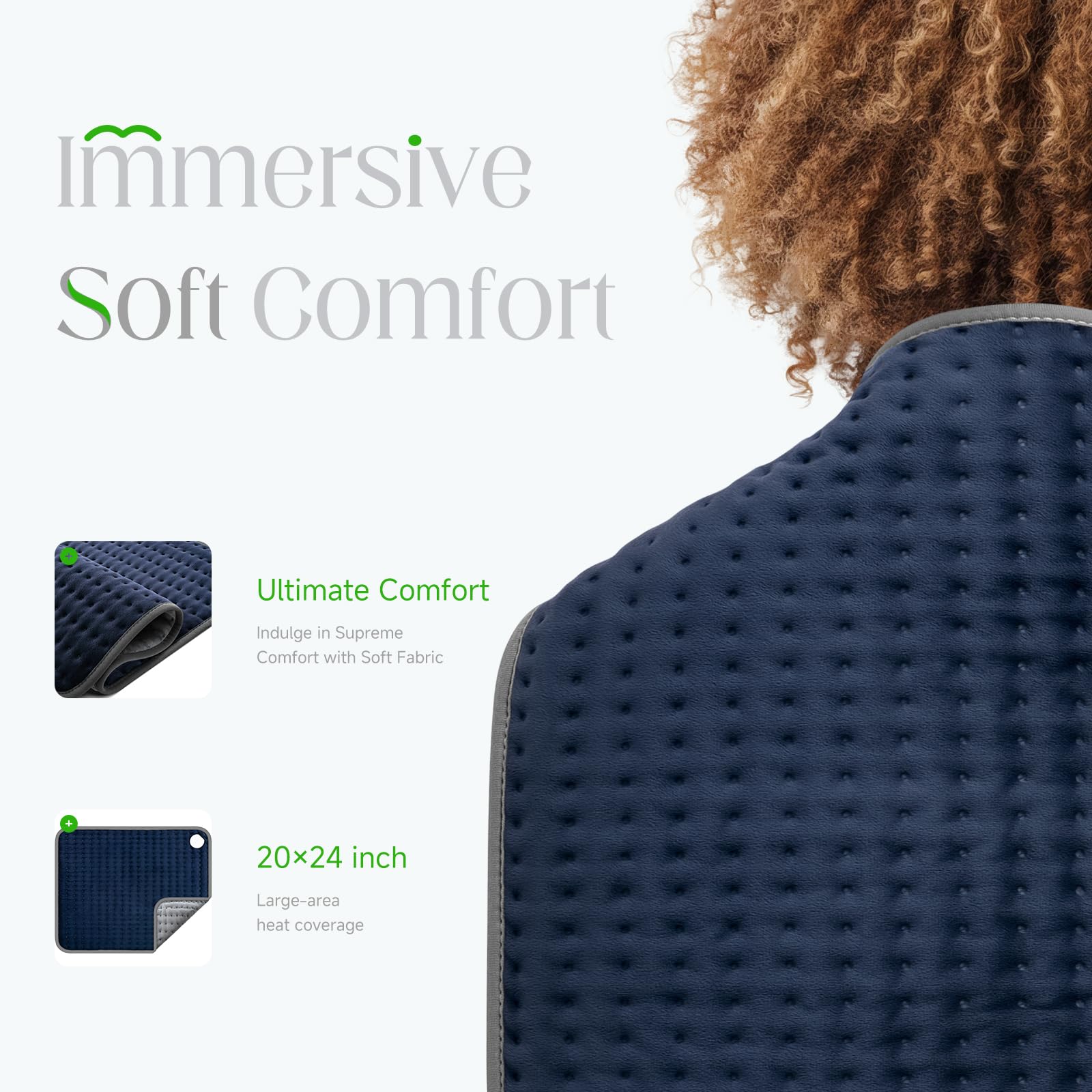 Blue Elf heating pad auto-off safety feature supports safe use