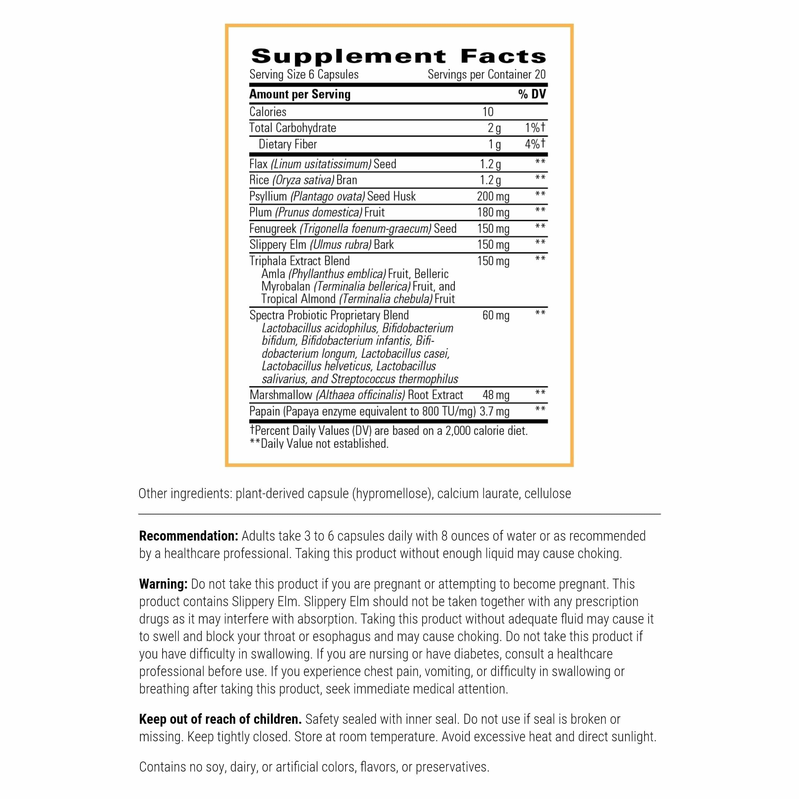 Blue Heron capsules shown with a fiber-rich blend for colon function