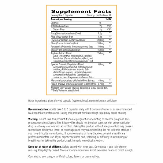 Blue Heron capsules shown with a fiber-rich blend for colon function
