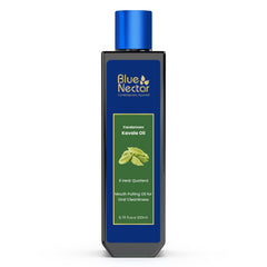 Blue Nectar Cardamom Mint Oil Pulling bottle pour shows soothing blend for daily freshness.