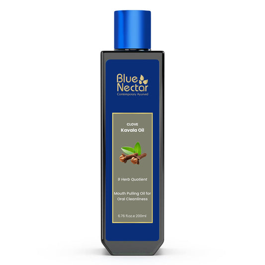 Blue Nectar clove oil pulling bottle pour for fresh breath
