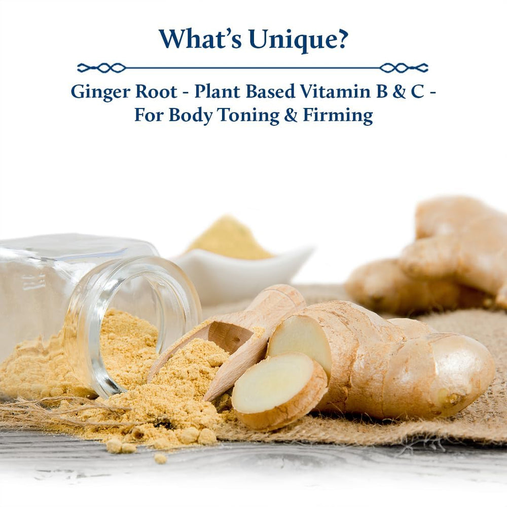 Blue Nectar Ginger Oil massage application shows easy circular motions for deeper hydration.
