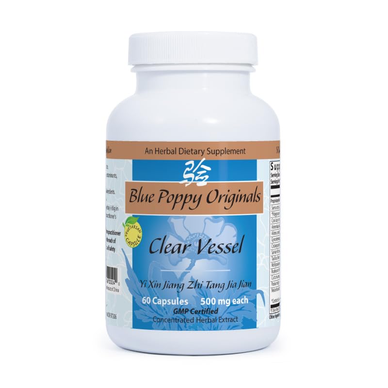 Blue Poppy Clear Vessel bottle for daily herbal wellness support.