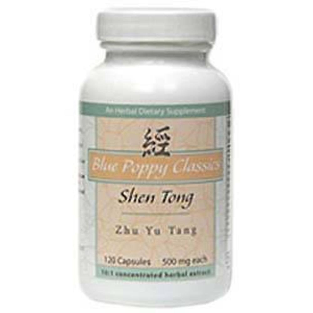 Blue Poppy Shen Tong Zhu Yu Tang bottle supports daily wellness.