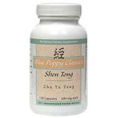 Blue Poppy Shen Tong Zhu Yu Tang bottle supports daily wellness.