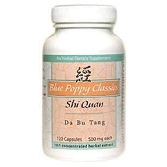 Blue Poppy Shi Quan Da Bu Tang 120 caps bottle supports balanced daily wellness