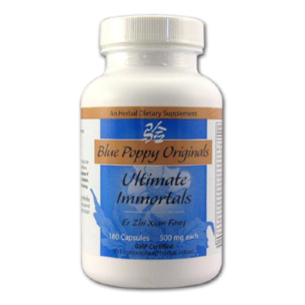 Blue Poppy Ultimate Immortals bottle promotes daily vitality and balance.