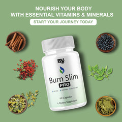 BLUE VIBE Burn Slim Pro capsules closeup for simple daily supplementation.