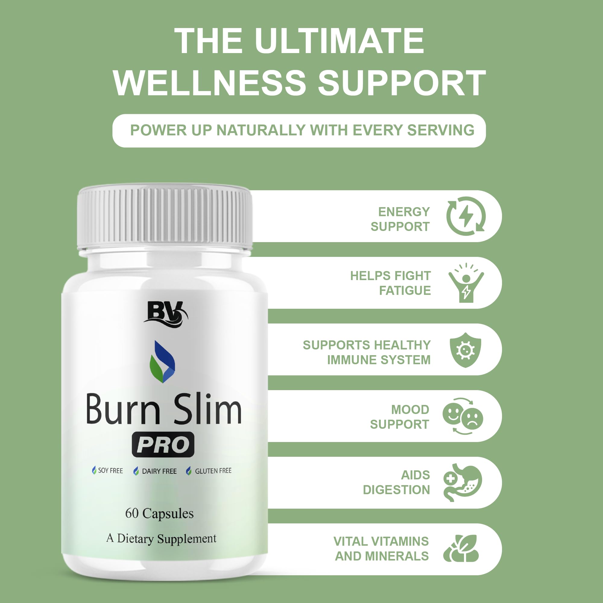 BLUE VIBE Burn Slim Pro label detail with clean formula.