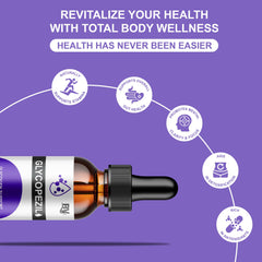 Blue Vibe Glycopezil Drops amber bottle protects liquid quality.