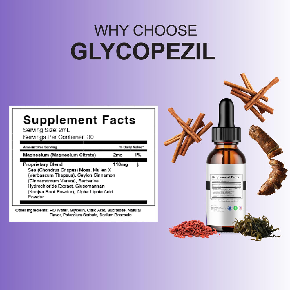 Blue Vibe Glycopezil Drops dropper top shown for precise daily dosing.