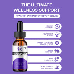 Blue Vibe Glycopezil Drops label close-up highlighting quality focused formulation.