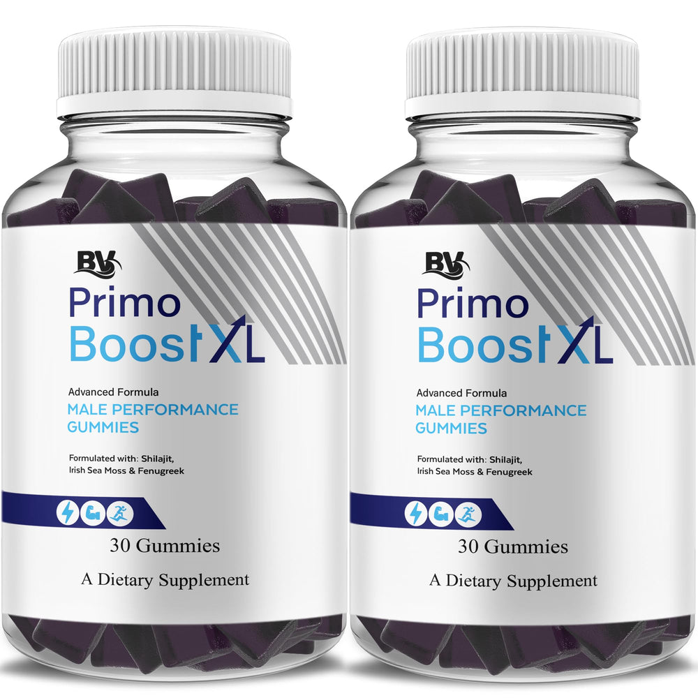 Blue Vibe Primo Boost XL gummies bottle for daily energy support