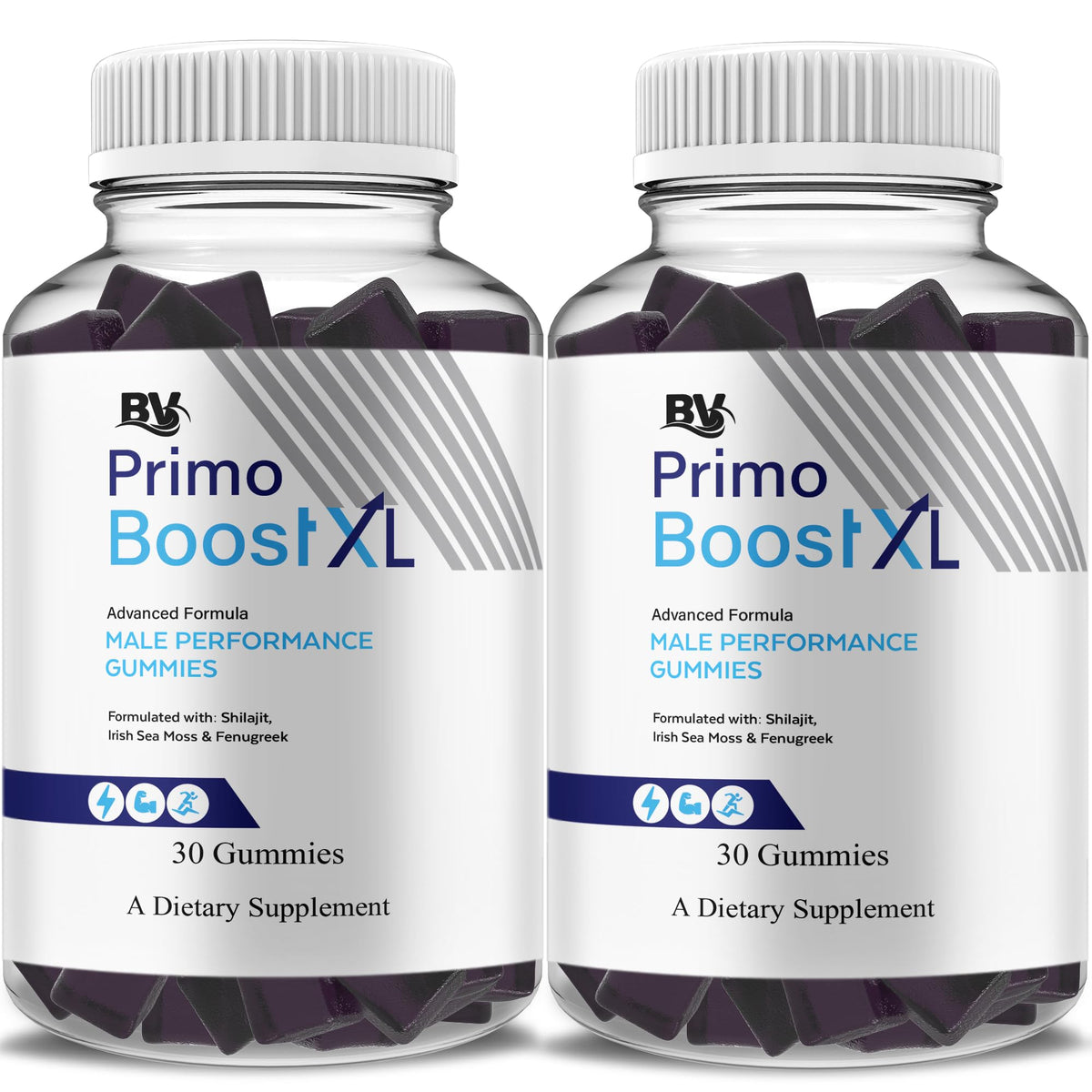 Blue Vibe Primo Boost XL gummies bottle for daily energy support