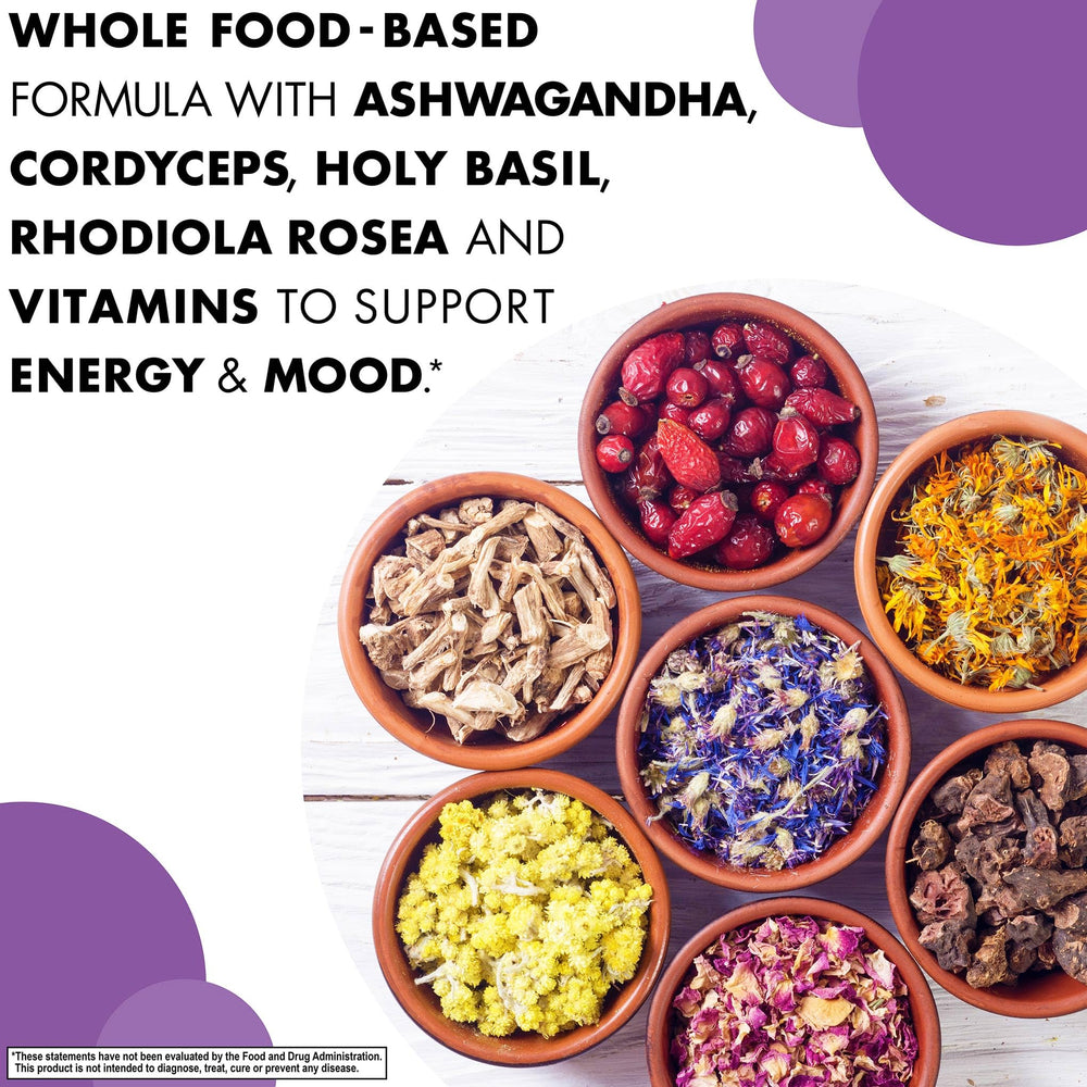 BlueBonnet Adrenal Support label highlighting allergen-free features