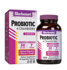Bluebonnet Advanced Choice probiotic bottle showing 50B CFU for daily balance.