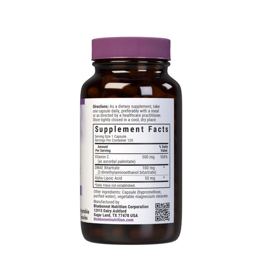 BlueBonnet Age-Less Skin Formula capsules piled, vegan and allergen-friendly daily supplement.
