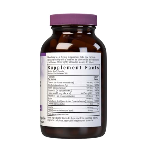 BlueBonnet B Complex capsules close-up, convenient vegan vitamin blend for daily use.