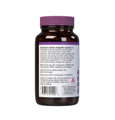 Bluebonnet BCAAs serving label showing 30 servings and clean ingredients.