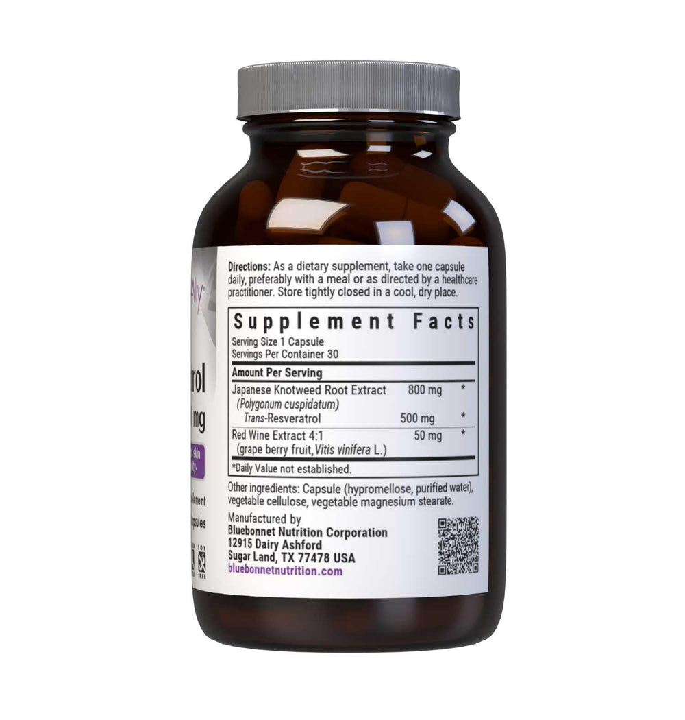 BlueBonnet Beautiful Ally Resveratrol capsules ready for daily antioxidant nourishment.