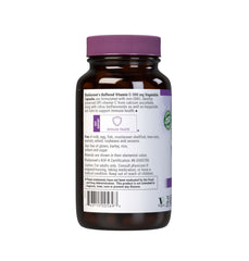 BlueBonnet Buffered Vitamin C-500 mg bottle label emphasizes allergen-free, vegan formula