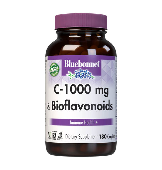 BlueBonnet C-Plus Bioflavonoids caplets front label highlighting immune support