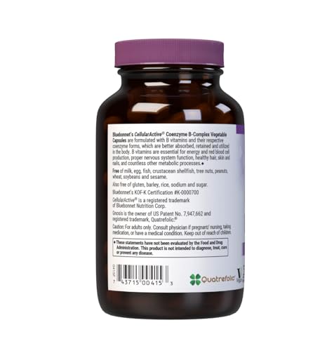 Bluebonnet CellularActive Coenzyme B-Complex label with coenzyme B forms for absorption.
