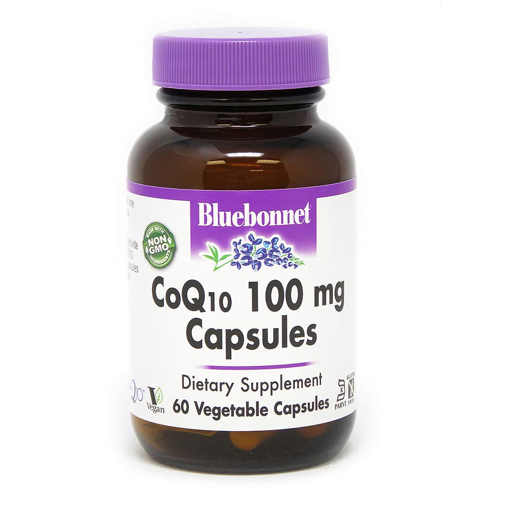 BlueBonnet CoQ-10 vegetarian capsules bottle front showing a 60-count package.