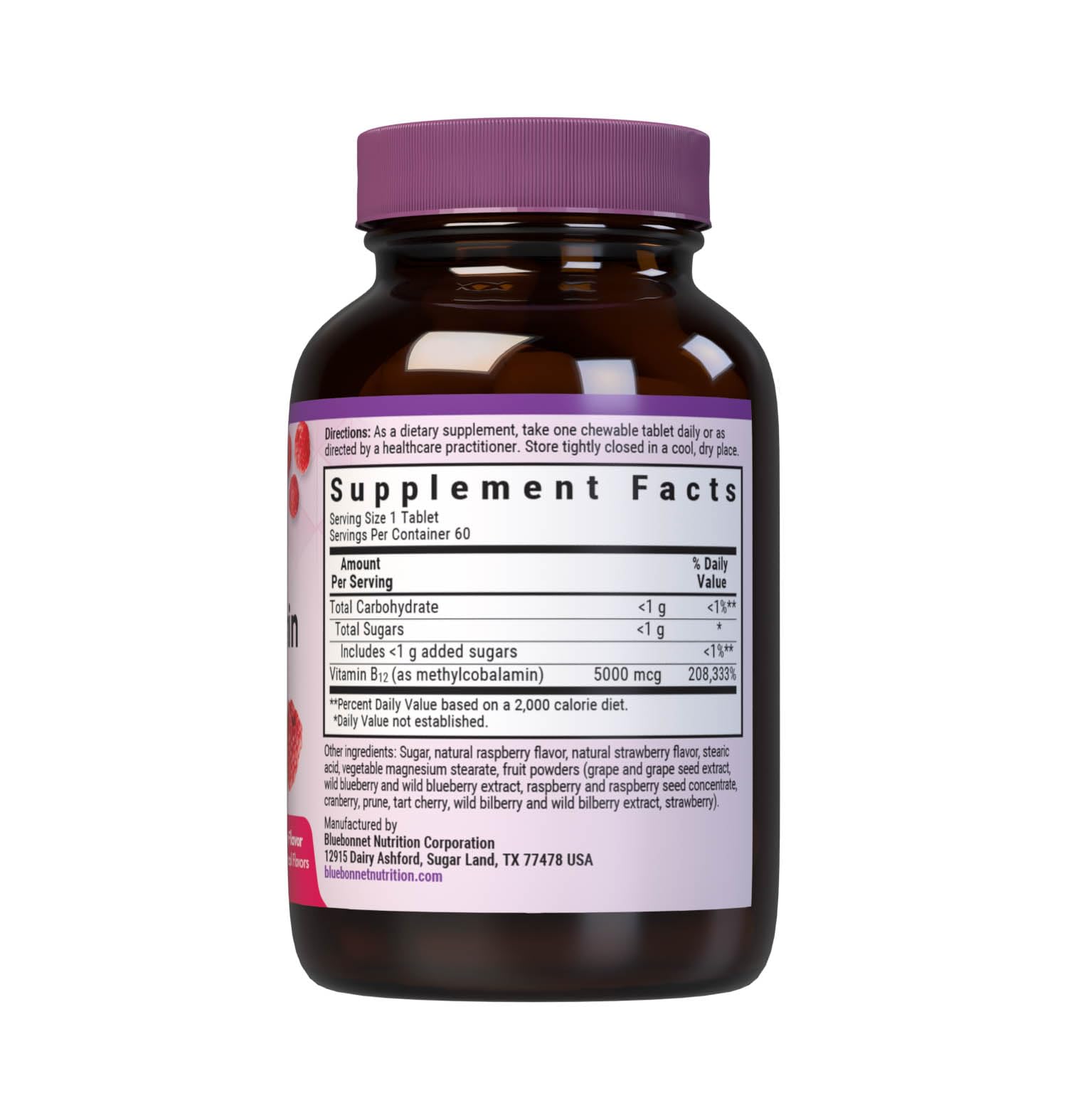 Bluebonnet EarthSweet bottle front view with 60 chewables for daily energy