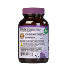 BlueBonnet Echinacea Goldenseal label closeup – standardized extracts in a vegetarian capsule.