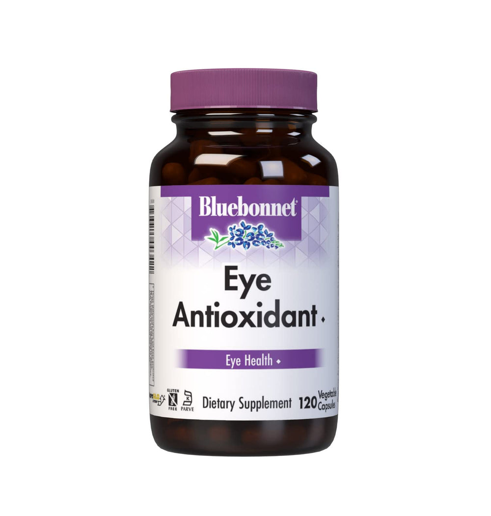 BlueBonnet Eye Antioxidant capsules close-up for daily eye health support.