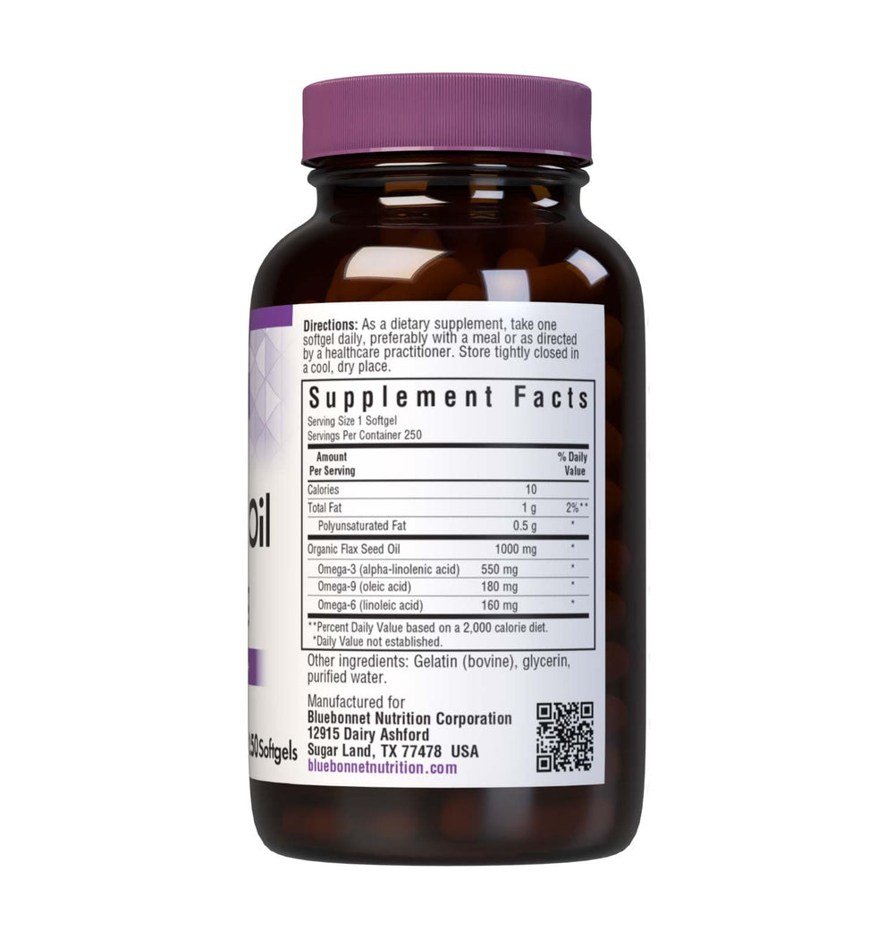 BlueBonnet flax seed oil capsules, easy daily intake for balanced nutrition