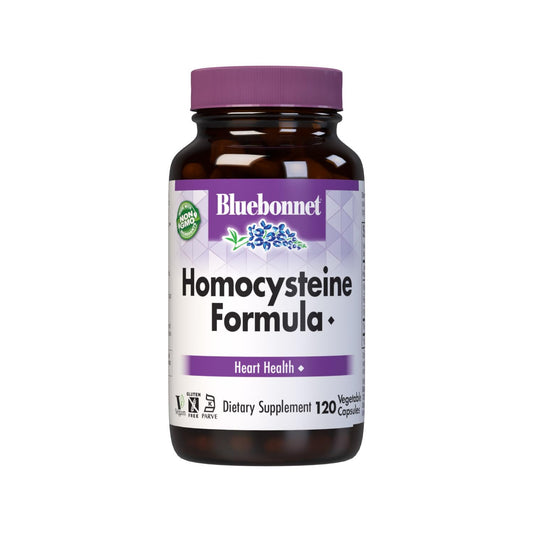 BlueBonnet Homocysteine Formula bottle-front with vegan capsules for daily wellness.