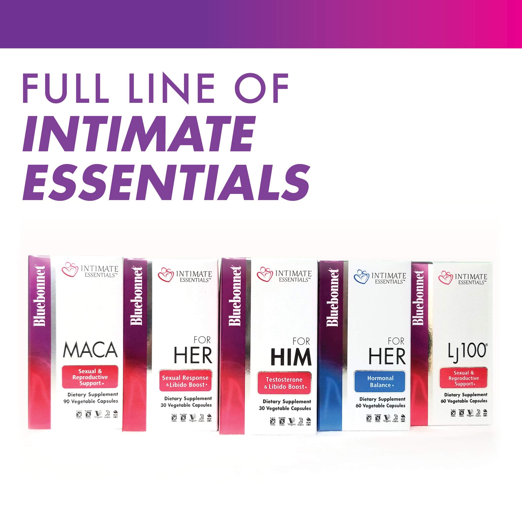 BlueBonnet Intimate Essentials LJ100 capsules pour into glass for easy dosing.
