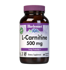 BlueBonnet L-Carnitine 500mg capsules ready for daily energy support.
