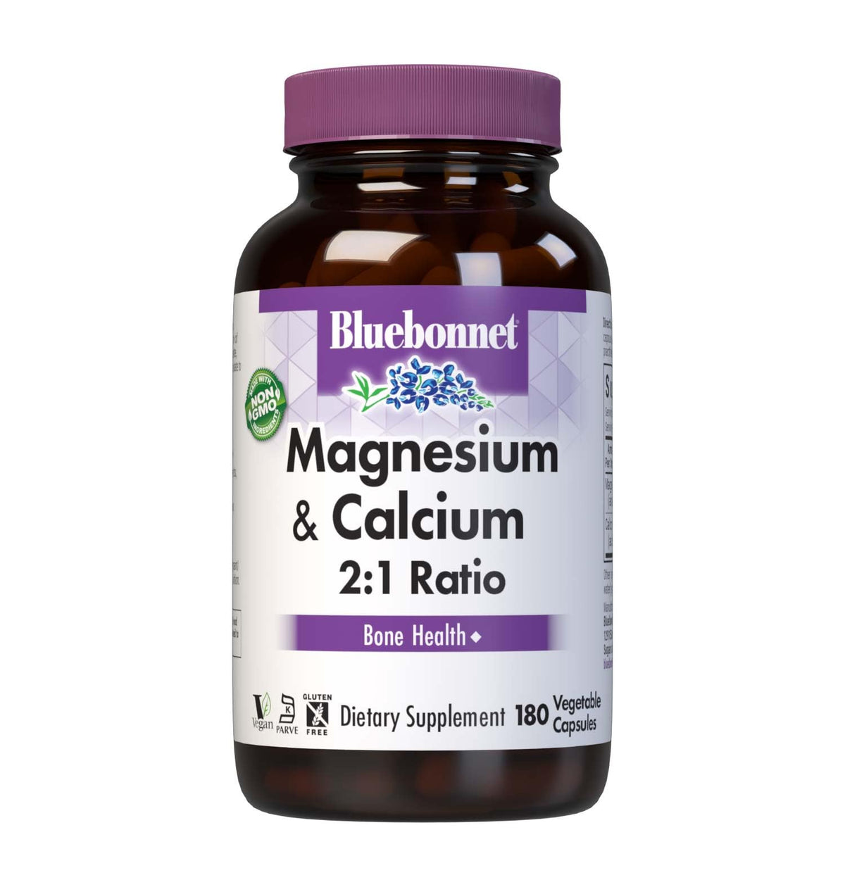 BlueBonnet Magnesium & Calcium bottle for daily bone support.
