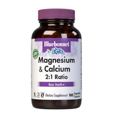 BlueBonnet Magnesium & Calcium bottle for daily bone support.