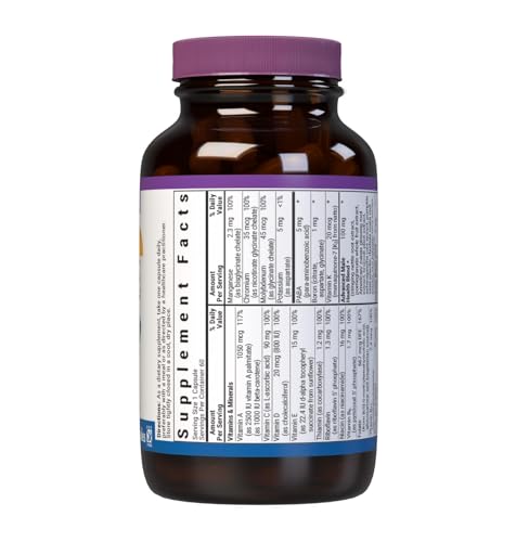 Bluebonnet Men's One Vegetable Capsule label showing organic veggie blend and K2 content