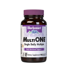 Bluebonnet Multi One with Iron bottle shows a simple daily vitamin routine