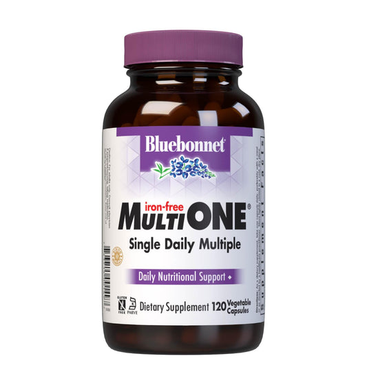Bluebonnet Multi One iron-free bottle supports convenient daily supplementation