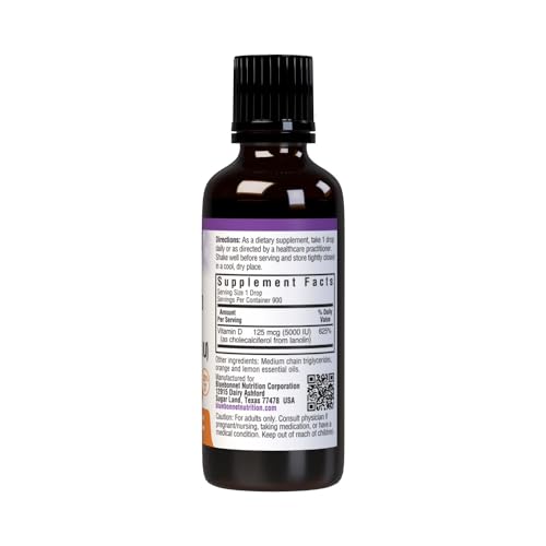 Bluebonnet Vitamin D3 drops in citrus flavor for easy daily supplementation.