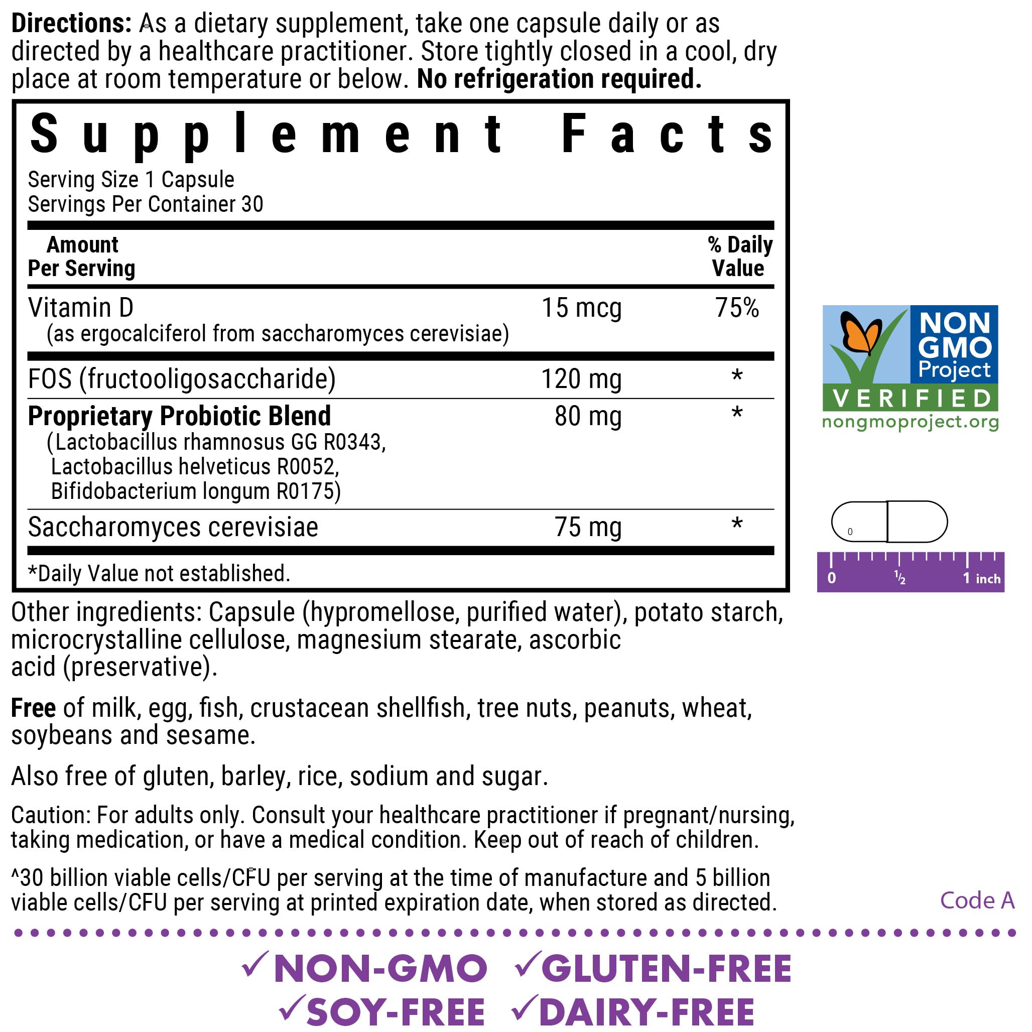 BlueBonnet Pre Pro Post Probiotic label highlights gut-friendly FOS.
