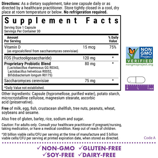 BlueBonnet Pre Pro Post Probiotic label highlights gut-friendly FOS.