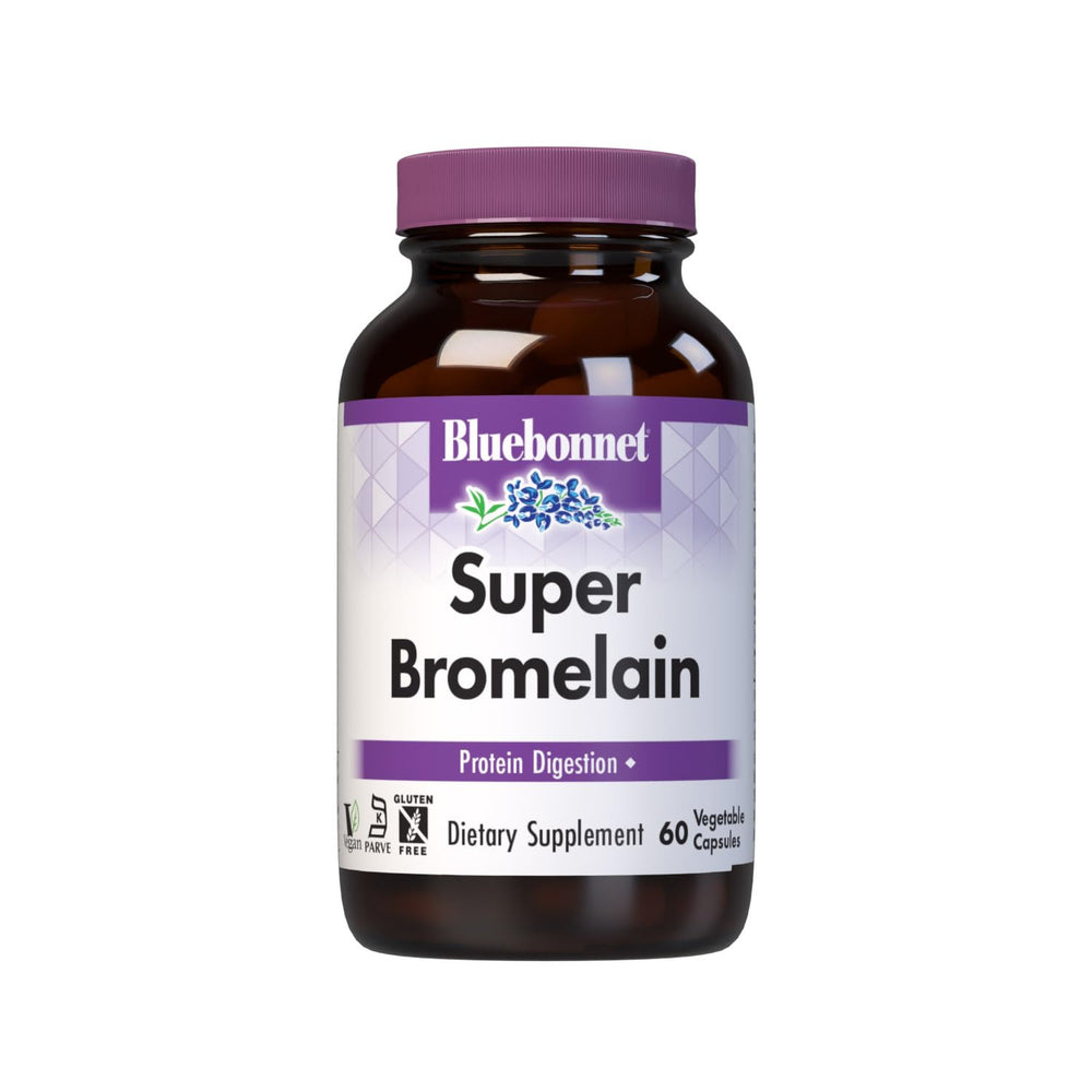 Bluebonnet Super Bromelain bottle front for potential digestive support