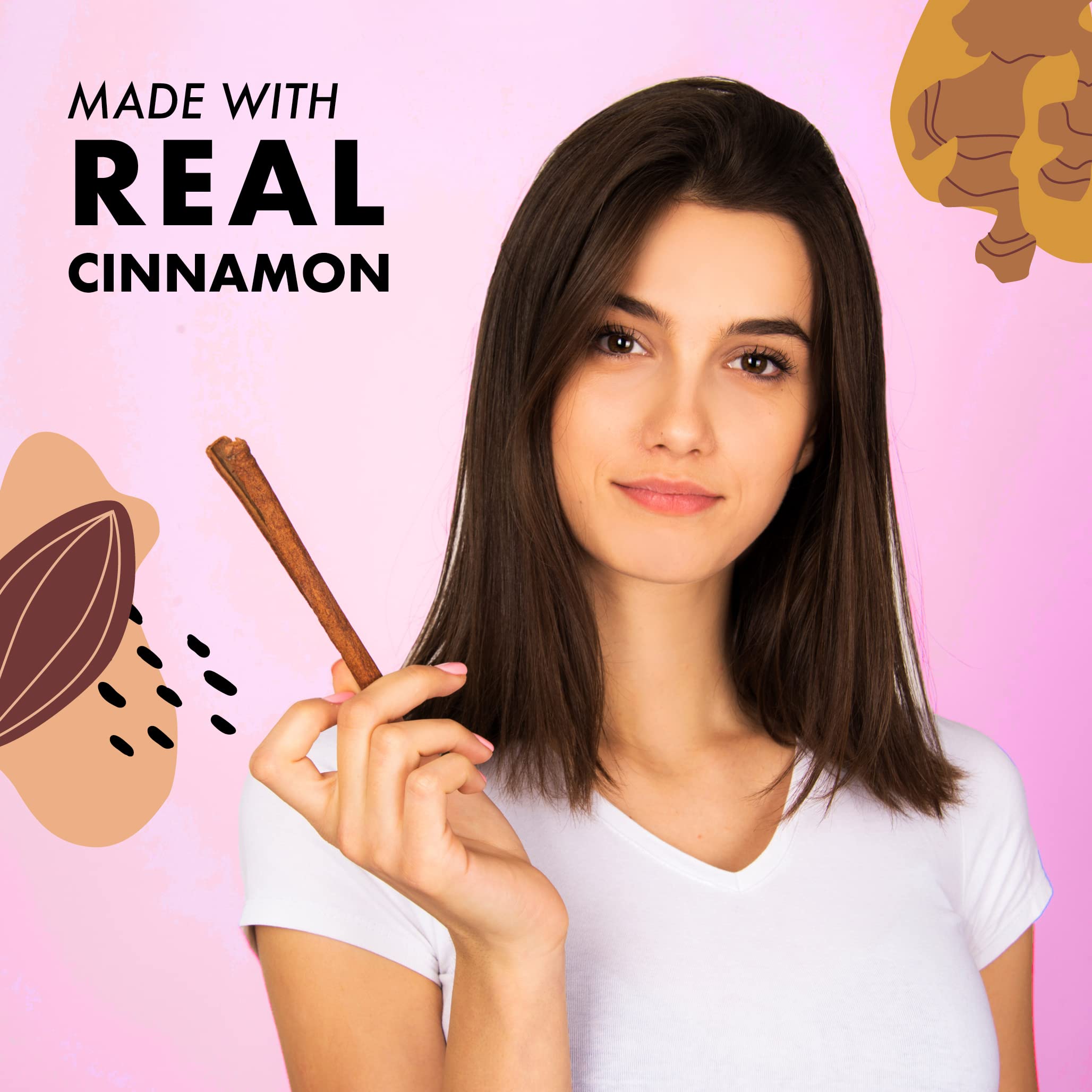 BlueBonnet cinnamon bark supplement label highlights vegan, gluten-free attributes.